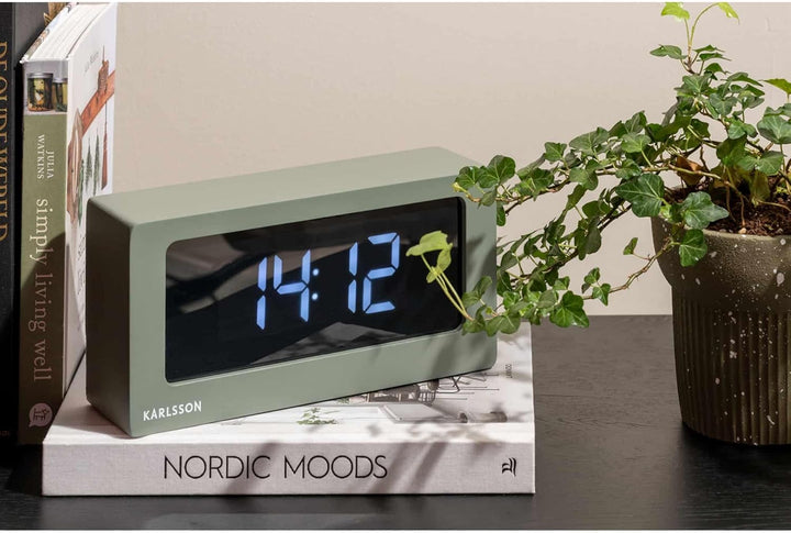 KARLSSON Table Clock Boxed LED Jungle Green