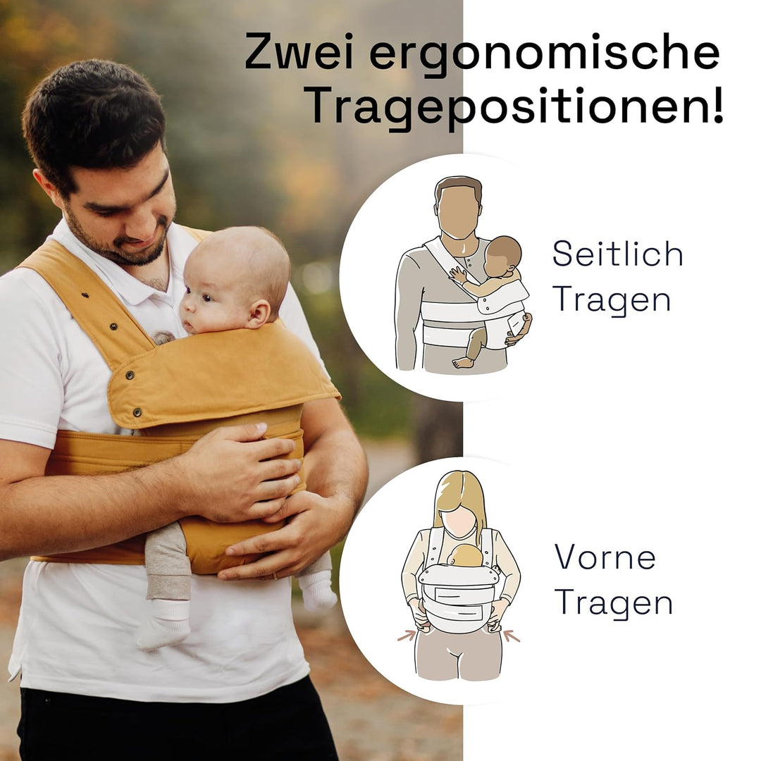 Marsupi Babytrage und Neugeborenen-Trage, Classic (aus reiner Bio-Baumwolle), Version 2.0, Buttersco
