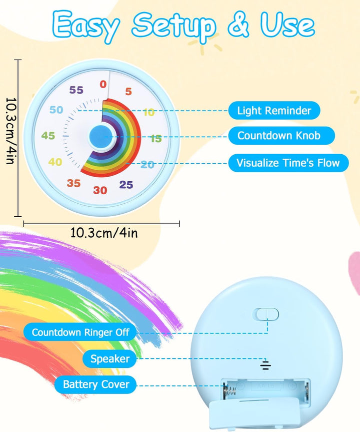 Visueller Timer für Kinder 60 Minuten Countdown Timer mit Grossem Bildschirm, für Kinder Zahnputztim