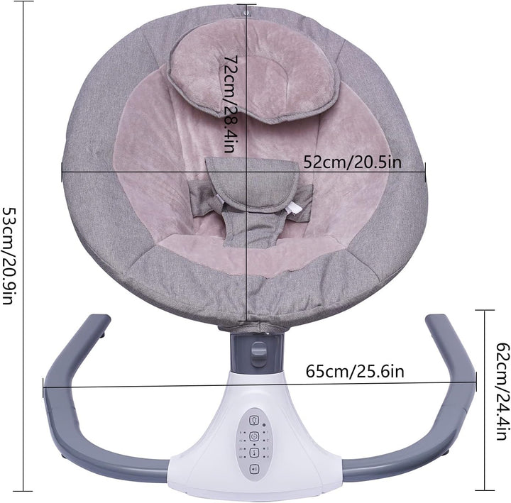 Elektrische Babywiege, Elektrische Babyschaukel mit Musik und Sitz, Removable Crib Netting mit 4 Swi