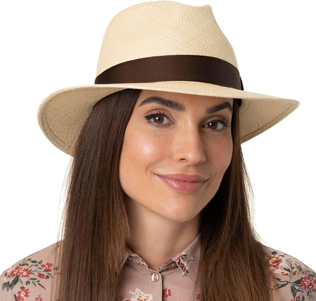 Mayser Brown Menton Panamahut Herren - Made in The EU UV-Schutz Sonnenhut Sun mit Ripsband Frühling-