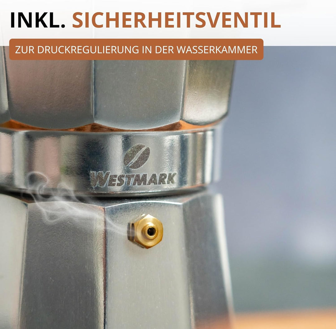 Westmark Espressokocher Brasilia, 1 Stk – Klassischer Kaffeekocher für 9 Tassen – Robuster Kaffeeber