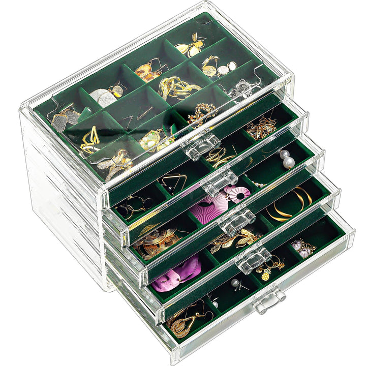 ProCase Acryl Schmuck Organizer Schmuckschatulle für Damen Durchsichtige Schmuckaufbewahrung Schmuck
