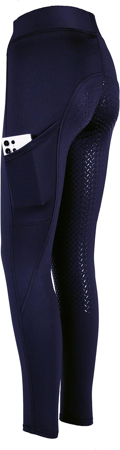 PFIFF 103100 Damen Reitleggings „Selina“ mit Handytasche S Blau, S Blau