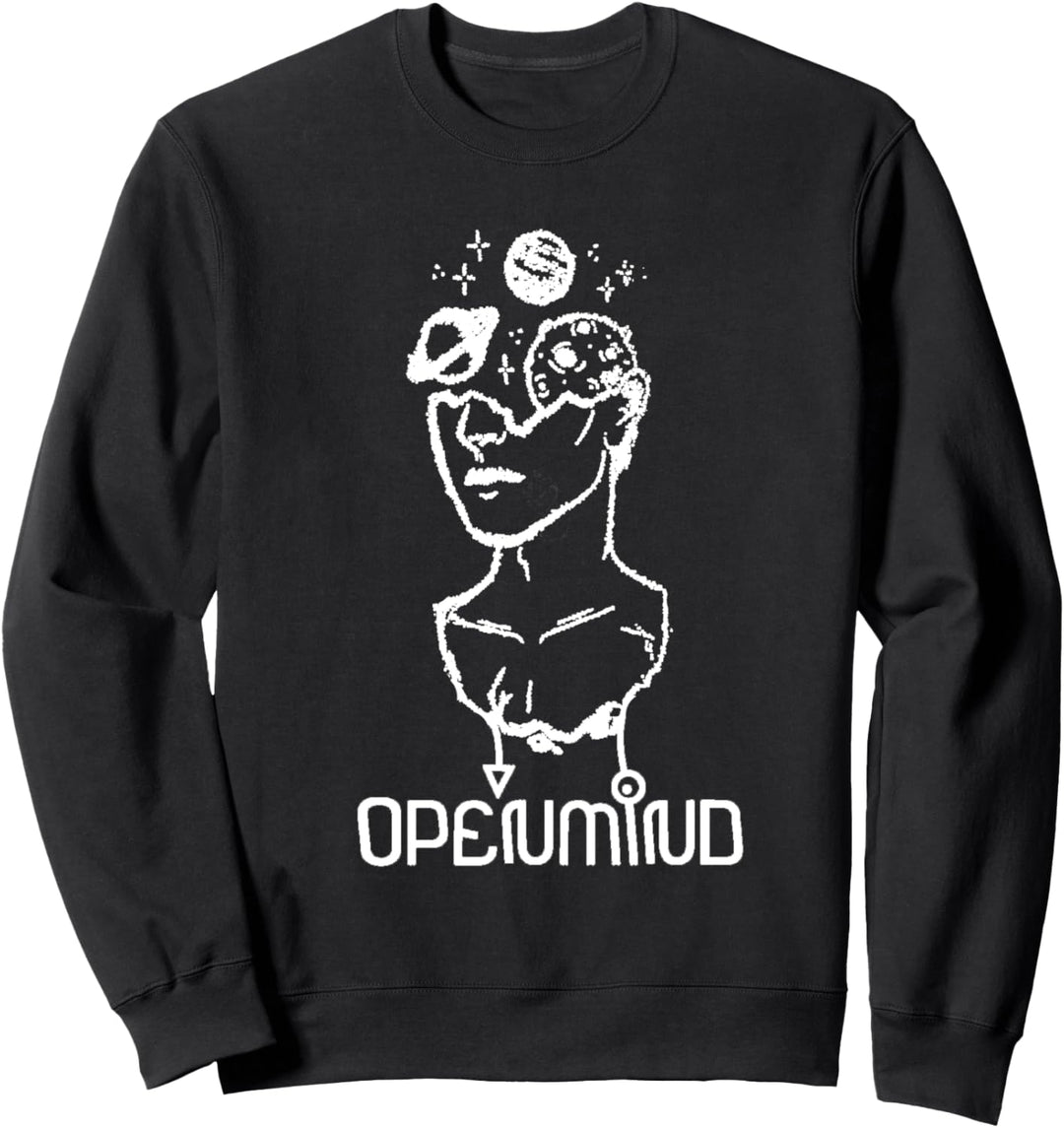 Open Your Mind Minded Openmind feier Kopf Freigeist Planeten Sweatshirt