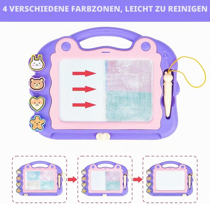 Sarsumir Magnetisches Zeichenbrett, 4 Farben, Doodle Scribble Board, löschbarer Skizzen-Schreibblock