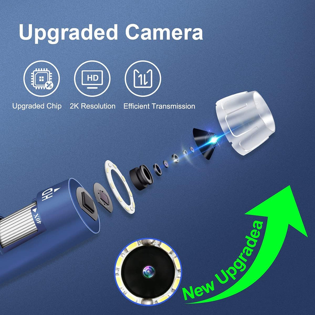 Jiusion 2K HD 2560x1440P USB Digitalmikroskop für Android Handy und Tablet Windows Mac Linux, 40X bi