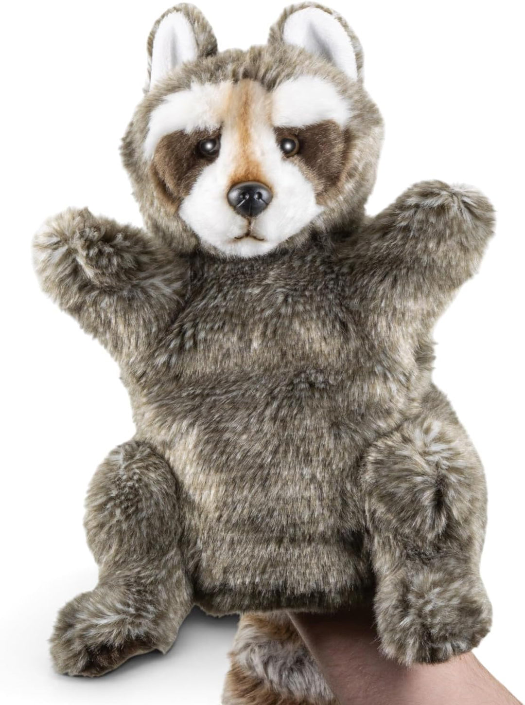 Carl Dick Waschbär Handpuppe, Plüschtier, Kuscheltier ca. 28cm 3439 Wb - Grau, Wb - Grau