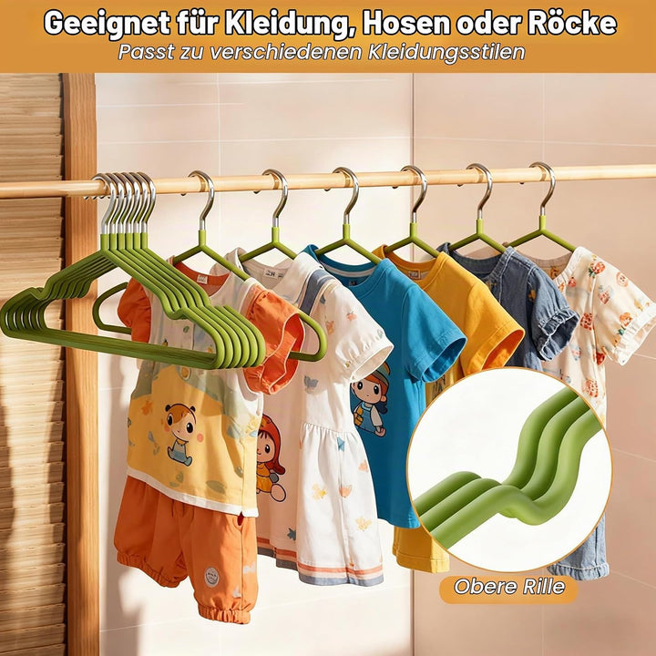 20er Set Kinderkleiderbügel 29cm – Edelstahl, rostfrei, wasserfest &amp; rutschfest, speziell für Kinder