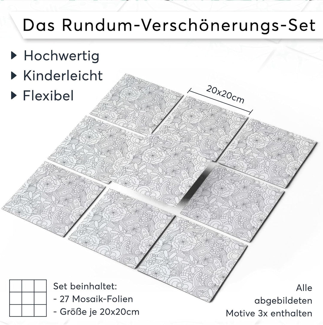 Fliesensticker für - [ Boden Fliesen ] - Aufkleber Folie Sticker für Fliesen Boden - Küche oder Bad