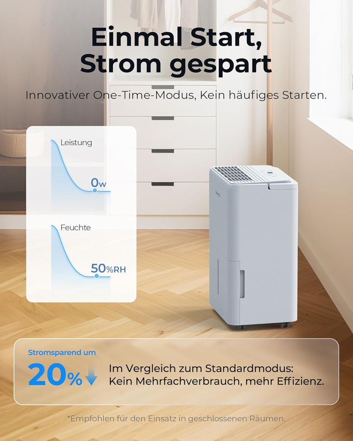 Newentor Luftentfeuchter Elektrisch 12L/Tag, Entfeuchter Elektrisch Keller 122m³/25m², Raumentfeucht