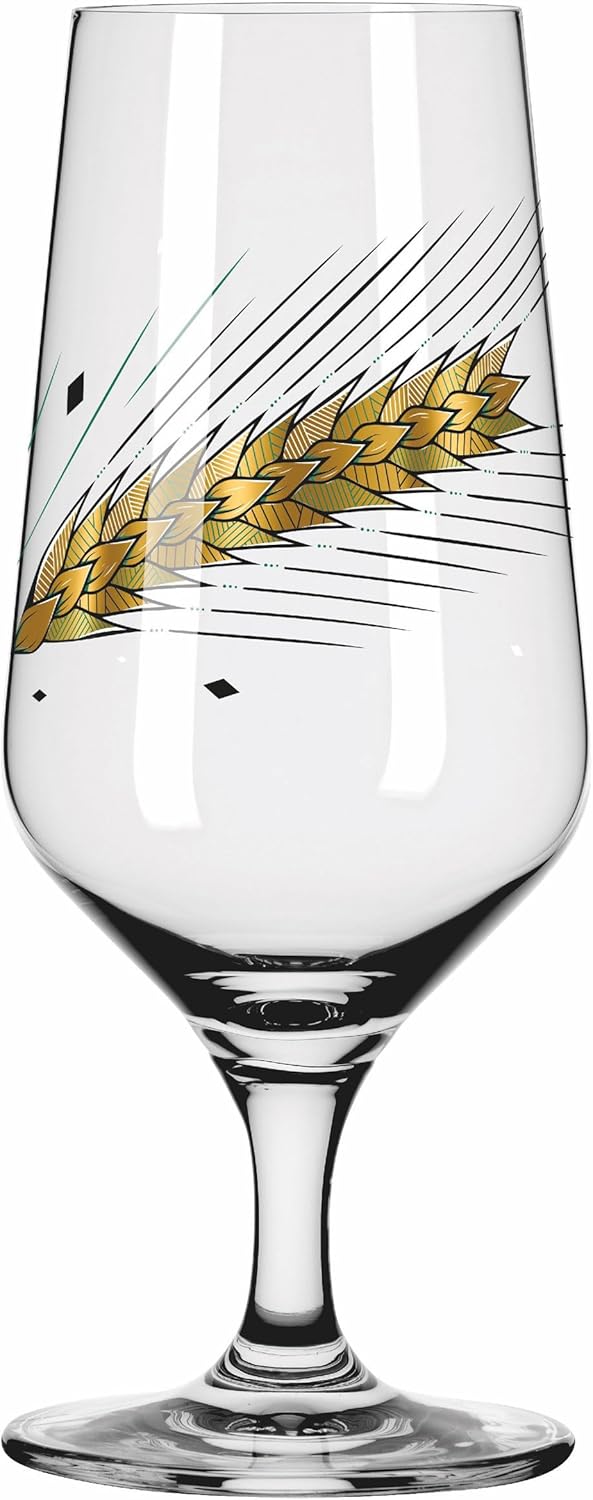Ritzenhoff 3471003 Bierglas 300 ml – 2er Set – Serie Brauchzeit, Motiv Nr. 3 – Gerste, mehrfarbig –