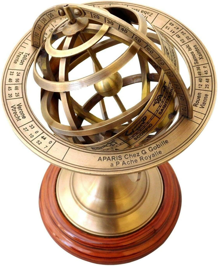 Marine Nauticals Messing graviert Messing Tischplatte Armillary Nautische Kugel Artikel
