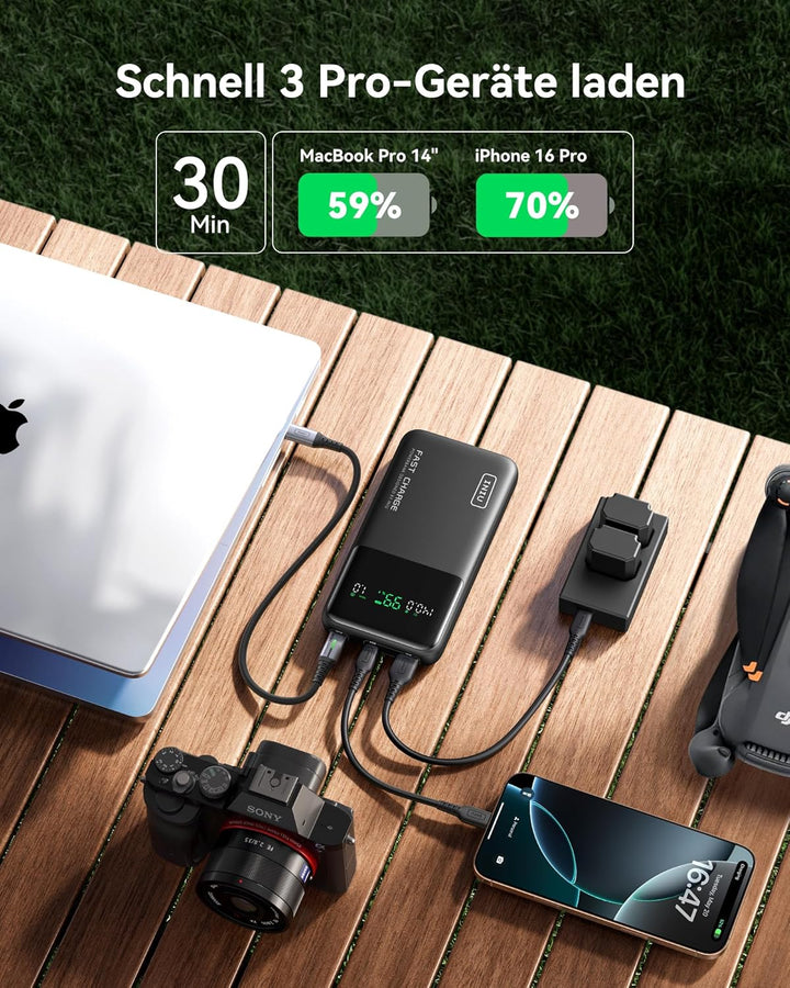 INIU Power Bank, 27000mAh 140W Power Bank Klein Aber Stark USB C Input & Output for Phone & Laptop,