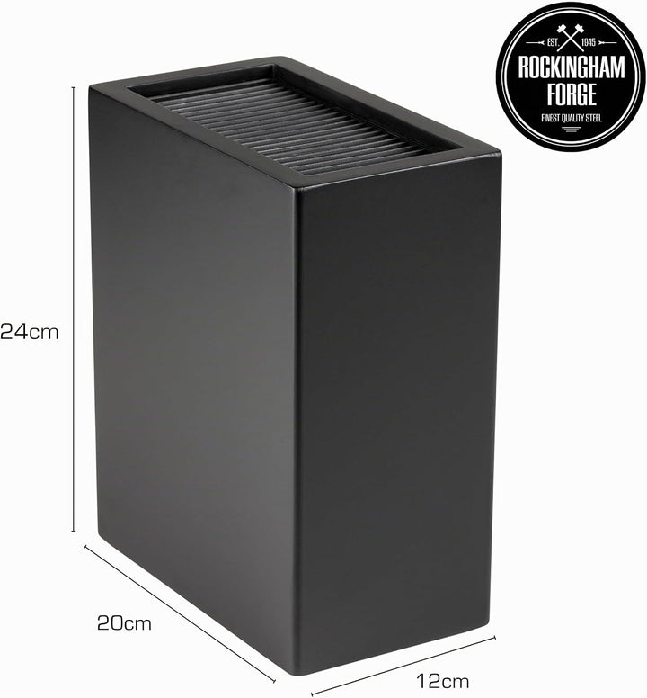 Rockingham Forge Leeres Messerblock, Kunststoff, Mattes Schwarz, 18.5 x 10.5 x 22.5 cm, aufrecht, Le