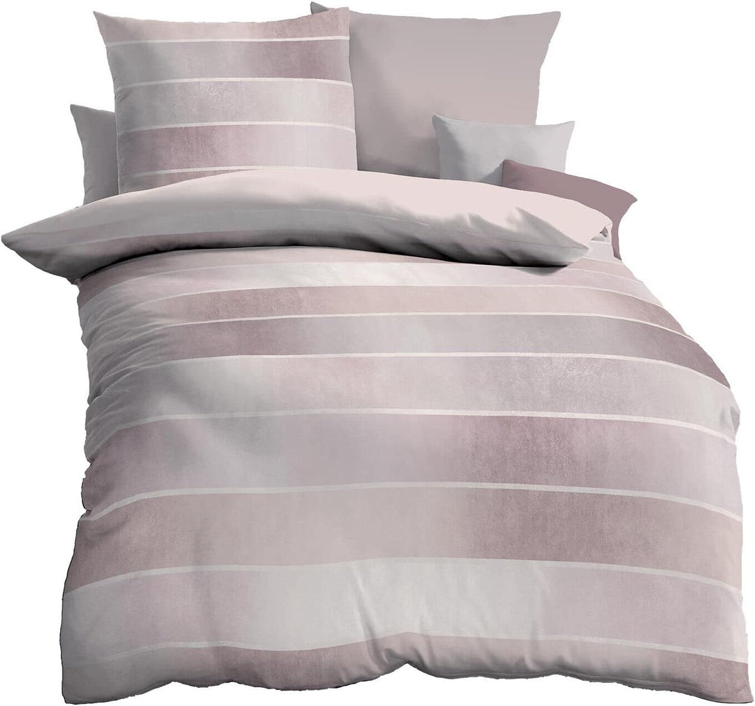 Kaeppel Mako-Satin Bettwäsche Timeless Rose, 1 Bettbezug 155 x 220 cm + 1 Kissenbezug 80 x 80 cm Ros