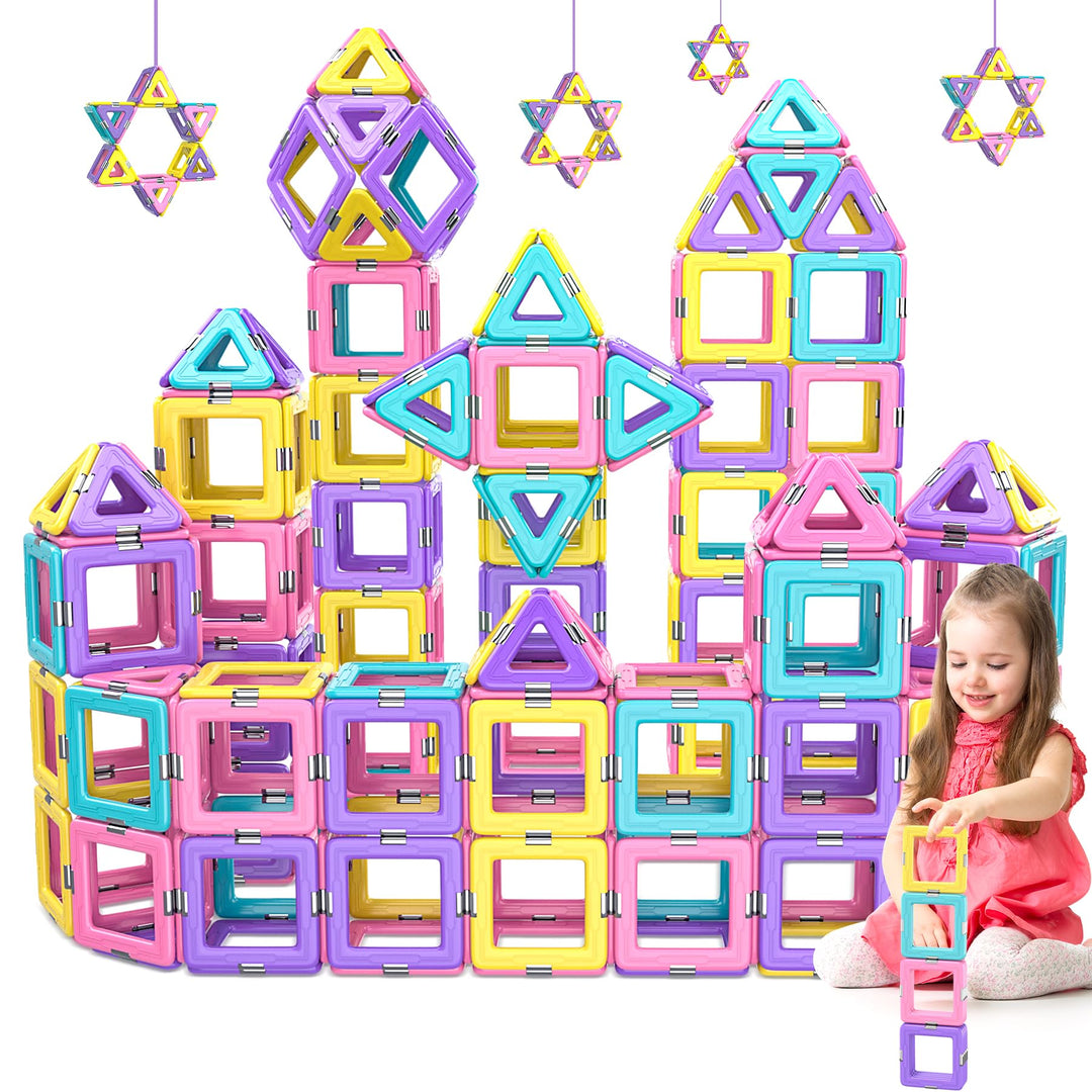 COOLJOYA Magnetische Bausteine 40 Teile | Magnetbausteine Spielzeug ab 3 4 5 6 7 8 Jahre für Mädchen