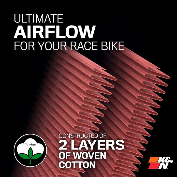 K&amp;N KA-6009R Motorrad Rennen Spezielle Luftfilter, Rot