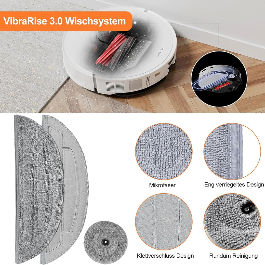Pure Realm 12 Stück Zubehörset für Roborock S8 MaxV Ultra Saugroboter, Kompatibel mit VibraRise 3.0,