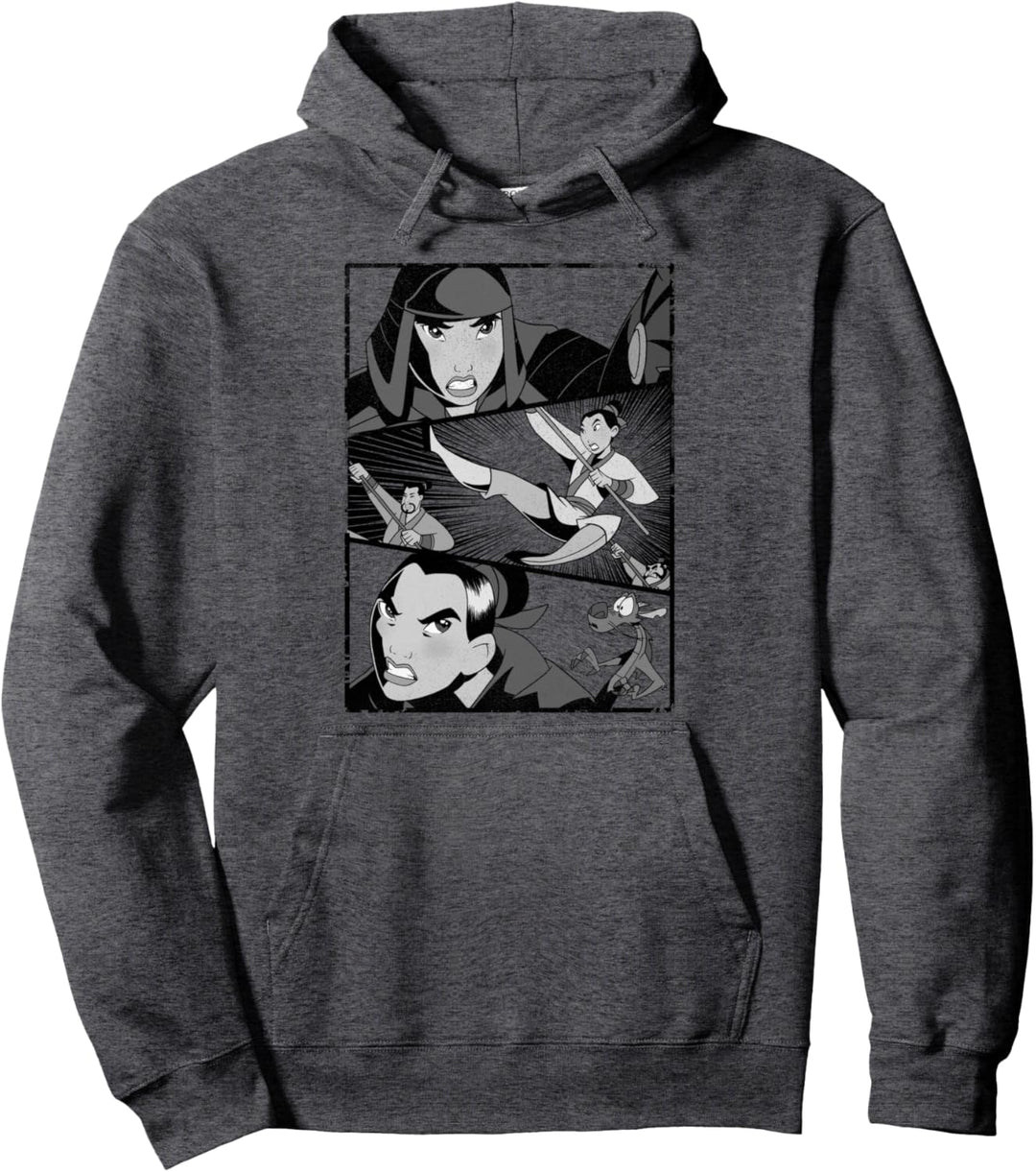 Disney Mulan Angry Warrior Princess Panel Pullover Hoodie