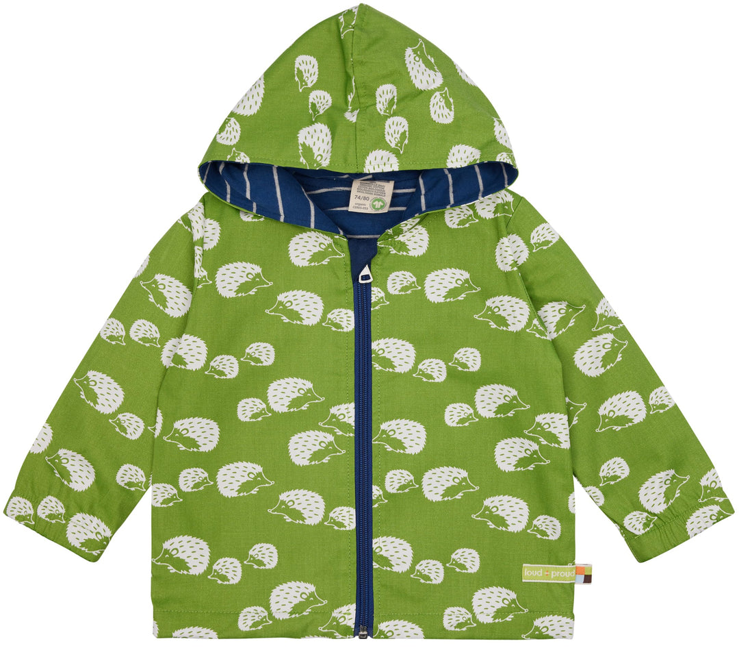 loud + proud Unisex Baby Wasserabweisende Jacke, GOTS-Zertifiziert Übergangsjacke 62-68 Grass, 62-68