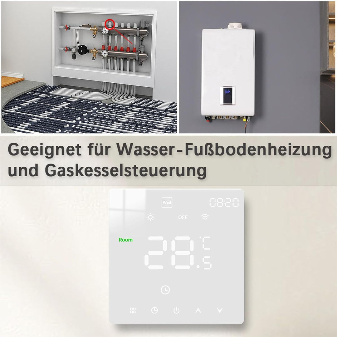 WiFi Thermostat Fussbodenheizung Für Wasser Fussbodenheizung, Programmierbar Raumthermostat, Thermos
