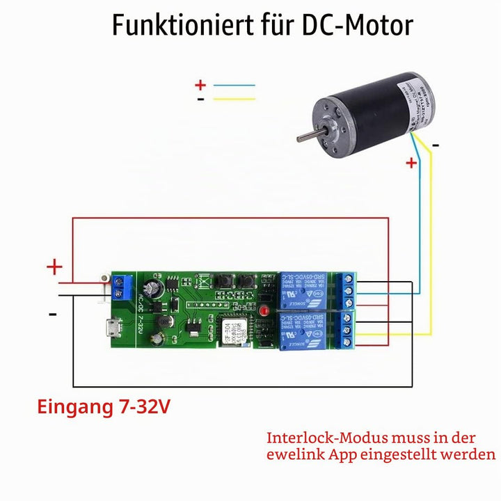 MHCOZY 2-Kanal WiFi RF Wireless Switch Relais, Inching Self-Locking Interlock Modus, Ewelink App Rem