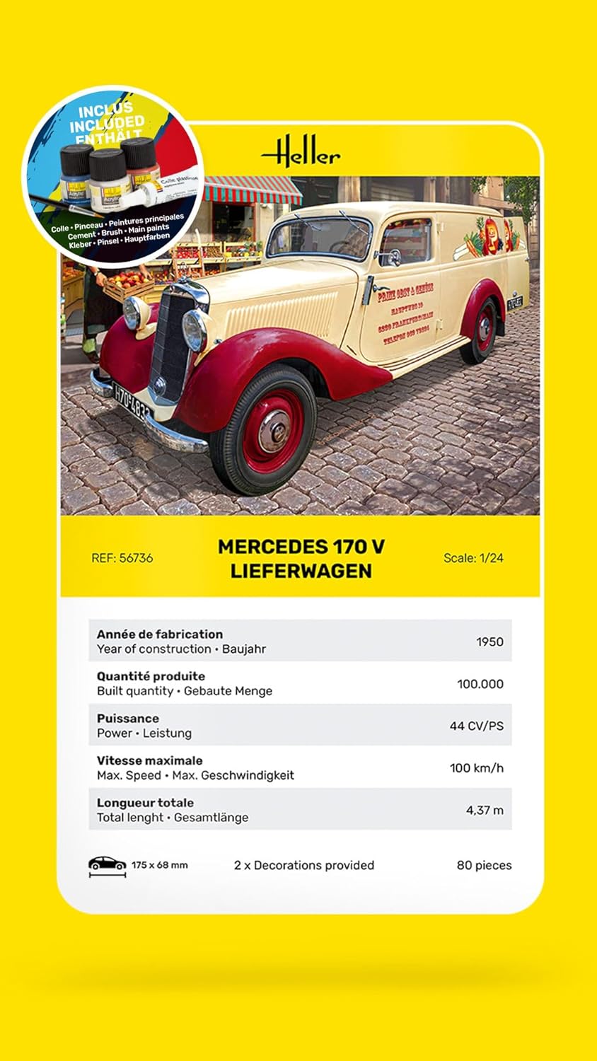 Heller Maquette Voiture : Starter Kit : Mb 170 Lieferwagen