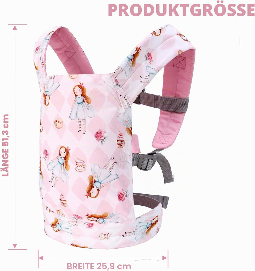 Miracle Baby Babypuppentrage für Kinder, Vorder- und Rückentrage mit verstellbaren Trägern für Mädch