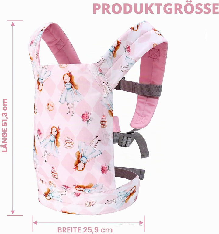 Miracle Baby Babypuppentrage für Kinder, Vorder- und Rückentrage mit verstellbaren Trägern für Mädch