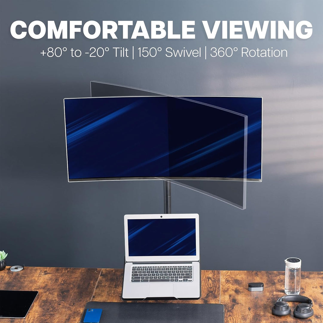 VIVO Laptop & LCD-Monitor aufstehen Tischhalterung extra hohe verstellbare Ständer passen 1 Bildschi