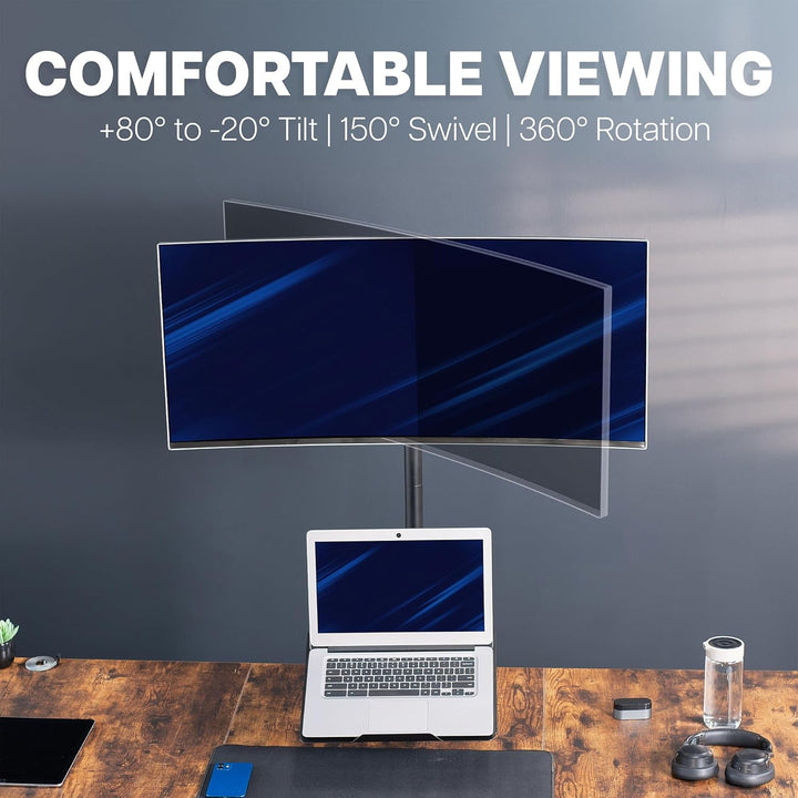 VIVO Laptop & LCD-Monitor aufstehen Tischhalterung extra hohe verstellbare Ständer passen 1 Bildschi