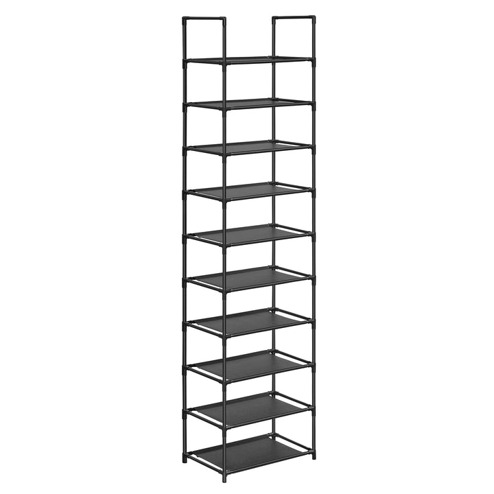 SONGMICS Schuhregal,10 Ebenen, Schuhablage, Schuhaufbewahrung, schmal, 28 x 45 x 173 cm, Metallgeste