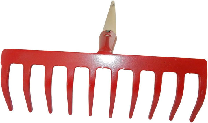 Gartenrechen mit 10 Zinken, 150cm Langer Espenholzstiel, perfekt für Rasen und Garten von SHW-FIRE,