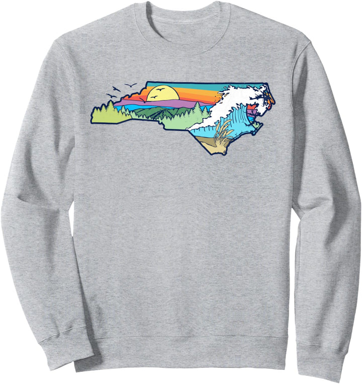 North Carolina Outdoors Retro Nature Lover Graphic Sweatshirt