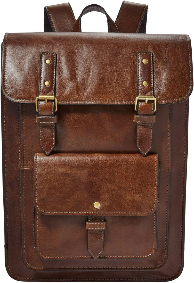 Fossil Tasche für Männer Greenville, Eco Leder Rucksack cognac 30,48 cm L x 8,89 cm B x 40,64 cm H M