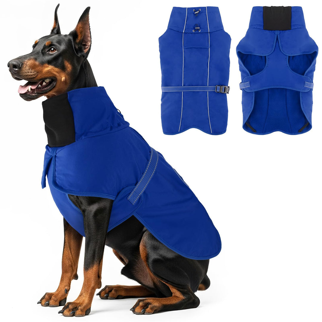Warme Hundemäntel, wasserdichte Reflektierende Hundejacke, Winddichter Wintermantel mit Hohem Kragen