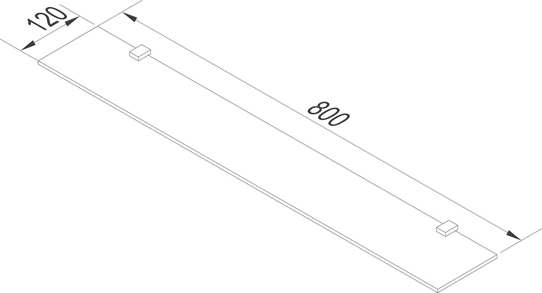 FACKELMANN Glasablage 80 cm/Wandregal für Badaccessoires/Masse (B x T): ca. 80 x 12 cm/Wandablage mi