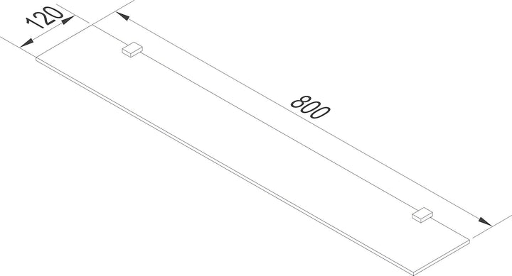 FACKELMANN Glasablage 80 cm/Wandregal für Badaccessoires/Masse (B x T): ca. 80 x 12 cm/Wandablage mi