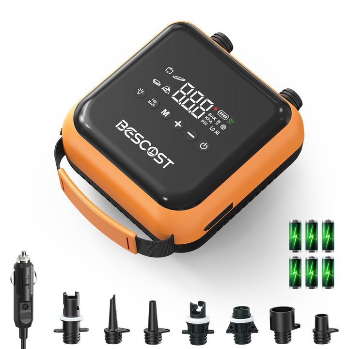 Elektrische SUP Pumpe Akku 20 PSI, 3 Boards pro Ladung, Auto-Stop Doppelstufen Luftpumpe, für Kajak