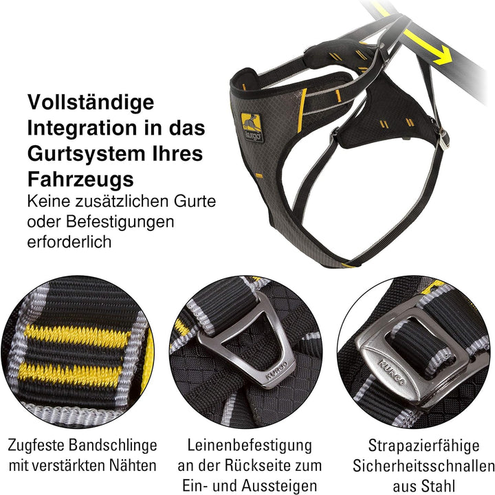 Kurgo Impact Hunde-Autogeschirr, Crashtest-geprüft für mehr Sicherheit, Für Hunde von 34-47 kg geeig
