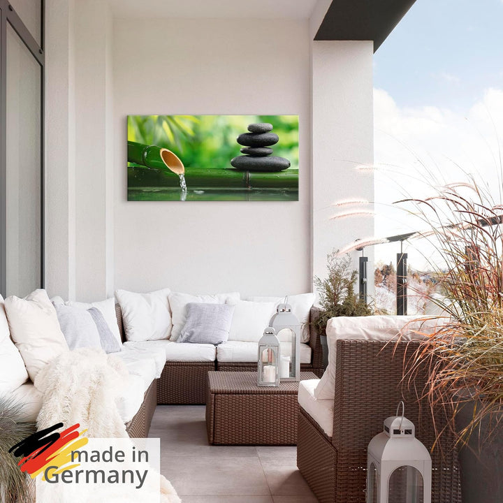 ARTland Wandbild Alu Verbundplatte für Innen & Outdoor Bild 60x30 cm Wellness Zen Stein Fotografie G