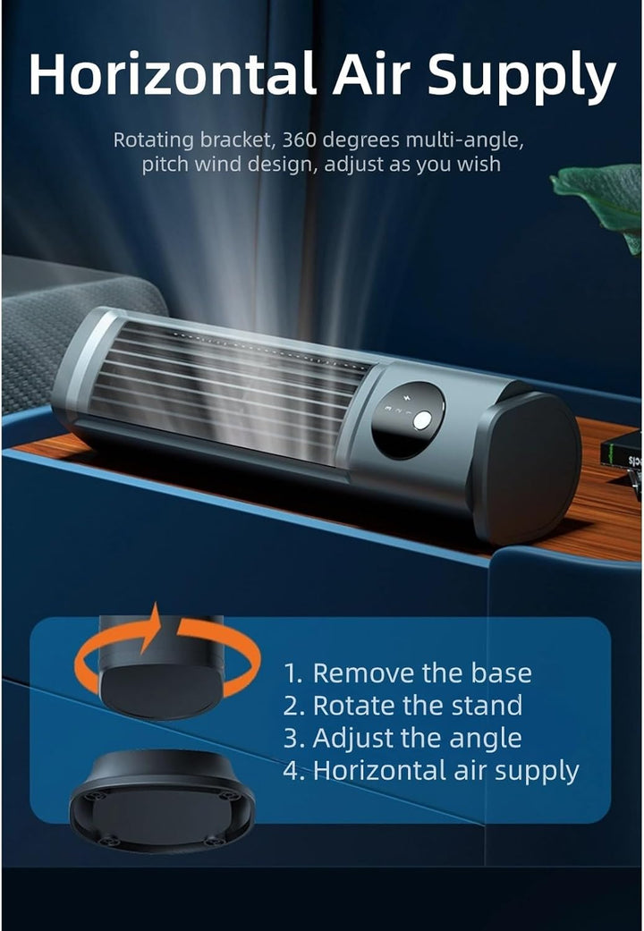 Cuifati Turmventilator, Verstellbarer Tischventilator mit 3 Geschwindigkeiten, Schnelle Kühlung, Lei