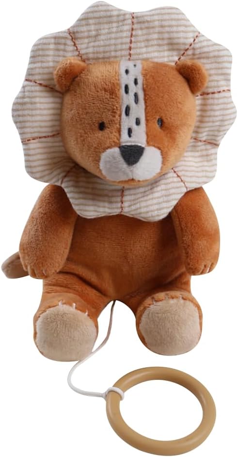 Noukie's - Mini Kuscheltier mit Musik Babou - Noukie‘s Schmusetuch aus Veloudoux + Holzring - Musika