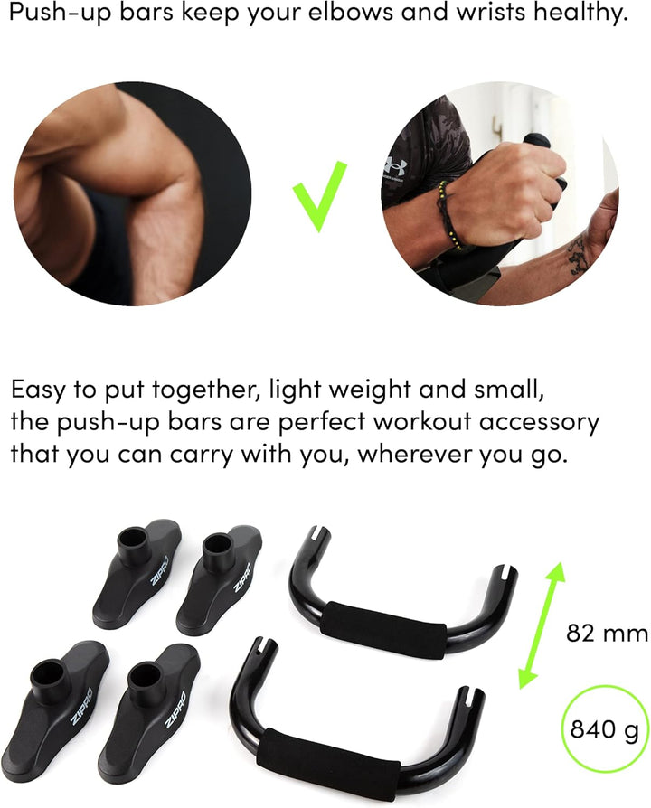Zipro Liegestützgriffe mit Schaumstoffgriff, Fitness Push-Up Bars, Body Building Zubehör für Männer