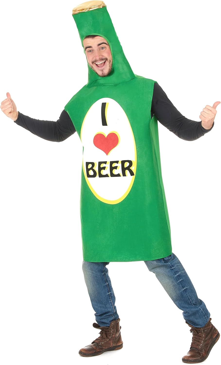DEGUISE TOI Bierflasche Kostüm für Erwachsene grün I Love Beer
