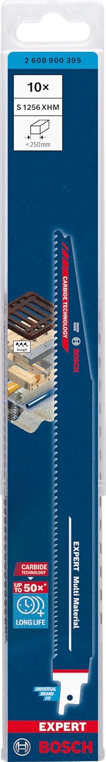 Bosch Professional 10x Expert ‘Multi Material’ S 1256 XHM Säbelsägeblatt (für Gusseisen, Länge 300 m