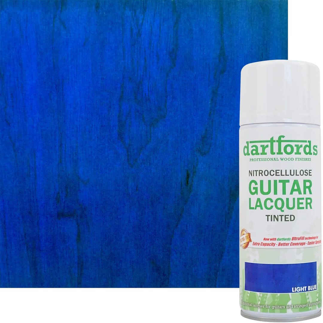dartfords Nitrozellulose-Gitarrenlack, getönt, Blau (hell), Sprühdose, 400 ml Blau (Leicht) 400 ml A