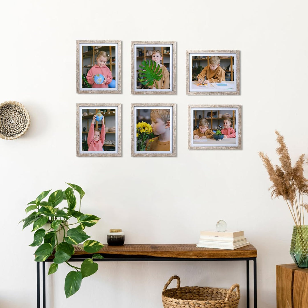 EYMPEU Bilderrahmen 20x25 CM 6er-Set, geeignet für 20x25 Bilder mit Passepartout oder 23x28 ohne Pas