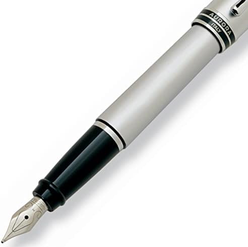 Aurora Füllfederhalter IPSILON | Schreibstift aus Metall mit satinierter Kappe und Korpus sowie verc